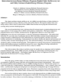 Cover page: Interactions between Energy Efficiency Programs Funded Under the Recovery Act and Utility Customer-Funded Energy Efficiency Programs