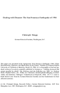 Cover page: Dealing with Disaster: The San Francisco Earthquake of 1906