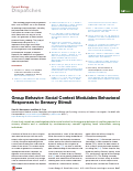 Cover page: Group Behavior: Social Context Modulates Behavioral Responses to Sensory Stimuli