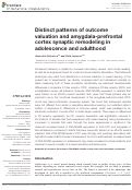 Cover page: Distinct patterns of outcome valuation and amygdala-prefrontal cortex synaptic remodeling in adolescence and adulthood