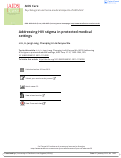 Cover page: Addressing HIV stigma in protected medical settings