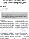 Cover page: Addressing Emergency Department Care for Patients Experiencing Incarceration: A Narrative Review