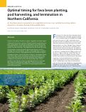 Cover page: Optimal timing for fava bean planting, pod harvesting, and termination in Northern California