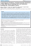 Cover page: Computational Prediction and Experimental Verification of New MAP Kinase Docking Sites and Substrates Including Gli Transcription Factors