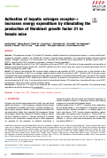 Cover page: Activation of hepatic estrogen receptor-α increases energy expenditure by stimulating the production of fibroblast growth factor 21 in female mice