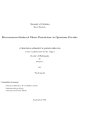 Cover page: Measurement-Induced Phase Transitions in Quantum Circuits