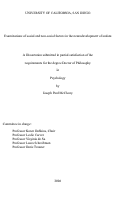 Cover page: Examinations of social and non-social factors in the neurodevelopment of autism