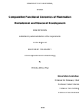 Cover page: Comparative Functional Genomics of Mammalian Endodermal and Neuronal Development