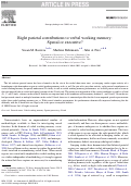 Cover page: Right parietal contributions to verbal working memory: Spatial or executive?