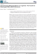 Cover page: Characterizing Bilingual Effects on Cognition: The Search for Meaningful Individual Differences