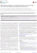 Cover page: Draft Genome Sequences of Propionibacterium acnes Type Strain ATCC6919 and Antibiotic-Resistant Strain HL411PA1