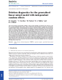 Cover page: Deletion diagnostics for the generalised linear mixed model with independent random effects.