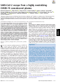 Cover page: SARS-CoV-2 escape from a highly neutralizing COVID-19 convalescent plasma