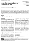 Cover page: What Happens to a Nursing Home Chain When Private Equity Takes Over? A Longitudinal Case Study