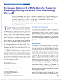 Cover page: Consensus Statement of Definitions for Anorectal Physiology Testing and Pelvic Floor Terminology (Revised)