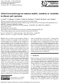 Cover page: Global terrestrial isoprene emission models: sensitivity to variability in climate and vegetation