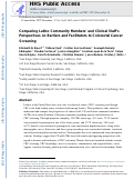 Cover page: Comparing Latino Community Members’ and Clinical Staff’s Perspectives on Barriers and Facilitators to Colorectal Cancer Screening