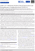 Cover page: SARS-CoV-2 RNAemia predicts clinical deterioration and extrapulmonary complications from COVID-19