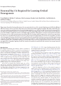 Cover page: Neuronal Rac1 is required for learning-evoked neurogenesis.