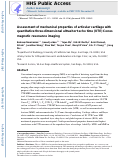 Cover page: Assessment of mechanical properties of articular cartilage with quantitative three-dimensional ultrashort echo time (UTE) cones magnetic resonance imaging