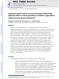 Cover page: Informant-specific reports of peer and teacher relationships buffer the effects of harsh parenting on children's oppositional defiant disorder during kindergarten