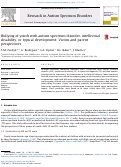 Cover page: Bullying of youth with autism spectrum disorder, intellectual disability, or typical development: Victim and parent perspectives