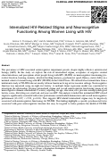 Cover page: Internalized HIV-Related Stigma and Neurocognitive Functioning Among Women Living with HIV