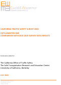 Cover page of California Traffic Safety Survey 2020: Data Analysis and Comparison with 2010-2019 Survey Data Results