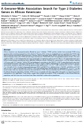 Cover page: A Genome-Wide Association Search for Type 2 Diabetes Genes in African Americans