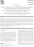 Cover page: Effect of "observed start" vs. traditional "Sunday start" on hormonal contraceptive continuation rates after medical abortion.