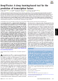 Cover page: DeepTFactor: A deep learning-based tool for the prediction of transcription factors