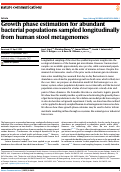 Cover page: Growth phase estimation for abundant bacterial populations sampled longitudinally from human stool metagenomes