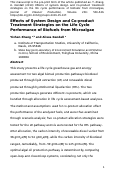 Cover page: Effects of system design and Co-product treatment strategies on the life cycle performance of biofuels from microalgae