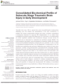 Cover page: Consolidated Biochemical Profile of Subacute Stage Traumatic Brain Injury in Early Development