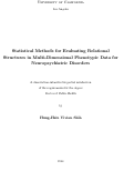 Cover page: Statistical Methods for Evaluating Relational Structures in Multi-Dimensional Phenotypic Data for Neuropsychiatric Disorders