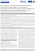 Cover page: Mycobacterium tuberculosis Whole Genome Sequences From Southern India Suggest Novel Resistance Mechanisms and the Need for Region-Specific Diagnostics