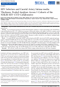 Cover page: HIV Infection and Carotid Artery Intima-media Thickness: Pooled Analyses Across 5 Cohorts of the NHLBI HIV-CVD Collaborative