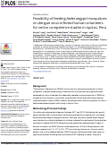 Cover page: Feasibility of feeding Aedes aegypti mosquitoes on dengue virus-infected human volunteers for vector competence studies in Iquitos, Peru