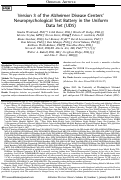 Cover page: Version 3 of the Alzheimer Disease Centers’ Neuropsychological Test Battery in the Uniform Data Set (UDS)