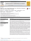 Cover page: Dysflective cones: Visual function and cone reflectivity in long-term follow-up of acute bilateral foveolitis