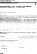 Cover page: Physical Examination of the Hip: Assessment of Femoroacetabular Impingement, Labral Pathology, and Microinstability