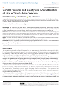 Cover page: Clinical Features and Biophysical Characteristics of Lips of South Asian Women.