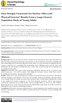 Cover page: How Strongly Connected Are Positive Affect and Physical Exercise? Results From a Large General Population Study of Young Adults.