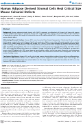 Cover page: Human Adipose Derived Stromal Cells Heal Critical Size Mouse Calvarial Defects