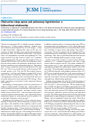 Cover page: Obstructive sleep apnea and pulmonary hypertension: a bidirectional relationship.