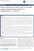 Cover page: Chronic inflammatory injury results in increased coupling of delta opioid receptors to voltage-gated Ca2+ channels