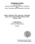 Cover page of Relative Maximum Values Approach to Estimating Impact of Permanent Disability Rating Schedule Effective 1/1/0