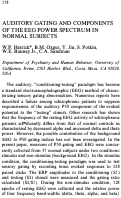 Cover page: AUDITORY GATING AND COMPONENTS OF THE EEG POWER SPECTRUM IN NORMAL SUBJECTS
