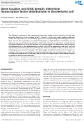 Cover page: Gene location and DNA density determine transcription factor distributions in Escherichia coli