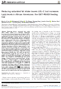 Cover page: Reducing saturated fat intake lowers LDL-C but increases Lp(a) levels in African Americans: the GET-READI feeding trial